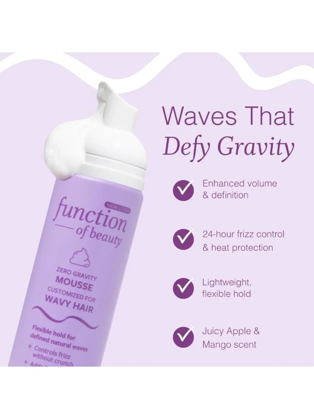 Wavy Hair Mousse - Anti-Frizz Volumizing Foam for Natural Waves & Texture